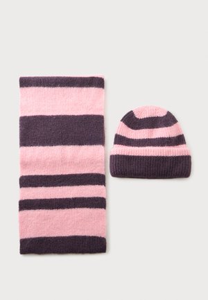 Pieces, PCALINA SET - Pletena kapa - pink/purple