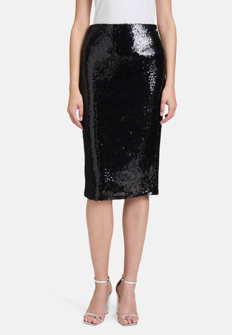 Vera Mont PAILLETTEN-MIT ELASTISCHEM BUND - Bleistiftrock - schwarz