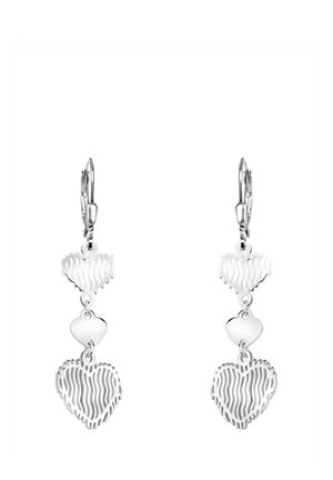 TRIPPLE HEART - Øreringe - silver coloured