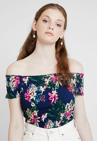 Urban Classics LADIES SMOCK TEE - Blūze - blue