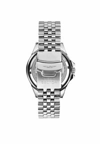 Orologio in acciaio inossidabile silver con bracciale a maglia testurizzata, cassa rotonda e chiusura spazzolata con il logo "SECTOR."