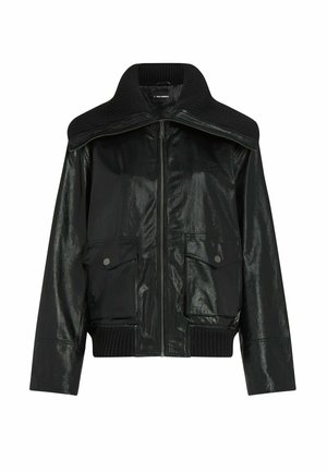 KARL LAGERFELD, KARL LAGERFELD BOMBER KNITTED COLLAR - Blouson Bomber - black