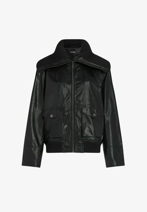 KARL LAGERFELD, KARL LAGERFELD BOMBER KNITTED COLLAR - Blouson Bomber - black