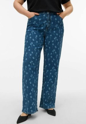 VMCTESSA HOHE TAILLE - Wide Leg - medium blue denim