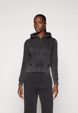 Champion ICONS WASH FULL ZIP HOODIE - Vetoketjullinen college - black
