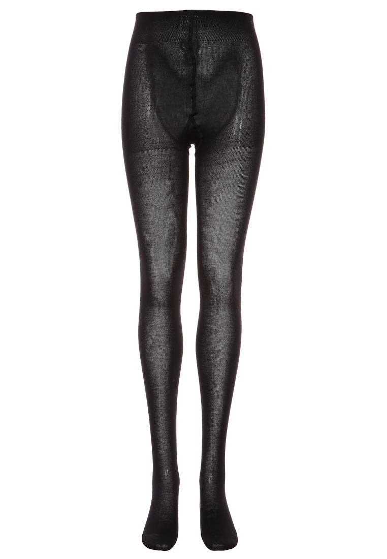 Collant neri opachi con una texture liscia, dotati di una cintura rinforzata e design senza cuciture. Adatti per vari outfit.