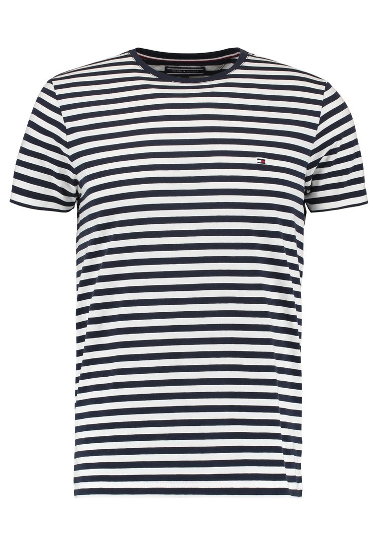 Tommy Hilfiger STRETCH SLIM FIT TEE - T-Shirt basic - navy blazer/bright  white/dunkelblau - Zalando.de