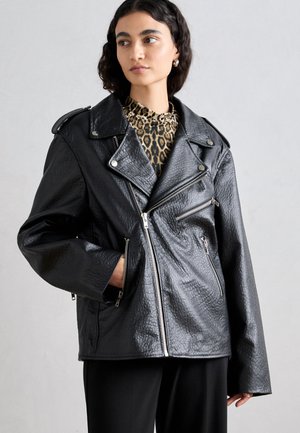 JACKET - Kožená bunda - black