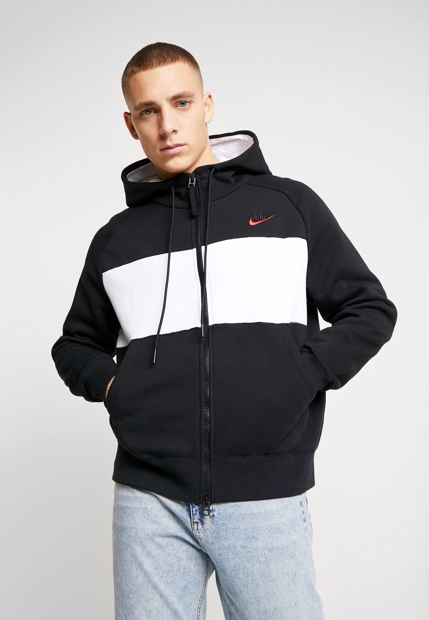 Nike Sportswear HOODIE Sweatjacke blackwhitered Nike Sportswear REPEAT HOODIE Sweatjacke whiteweiß