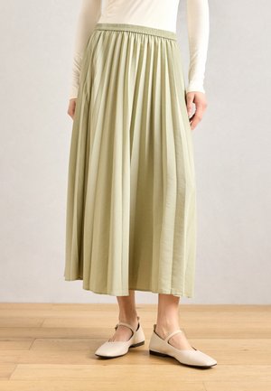 SKIRT PLISSEE STYLE ELASTIC WAISTBAND - Pleated skirt - smooth sage