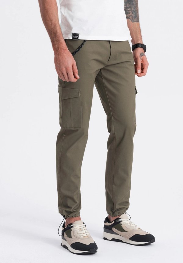 WITH POCKETS  - Cargohose - dark olive