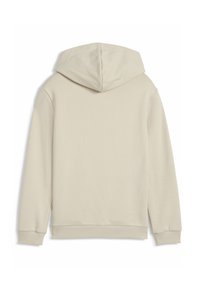 Beżowa bluza z kapturem wykonana z miękkiego, gładkiego materiału. Posiada kieszeń kangurzą, prążkowane mankiety i dół. Dopasowany kaptur z detalami szycia.