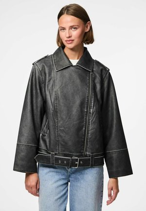 Veste en similicuir - black