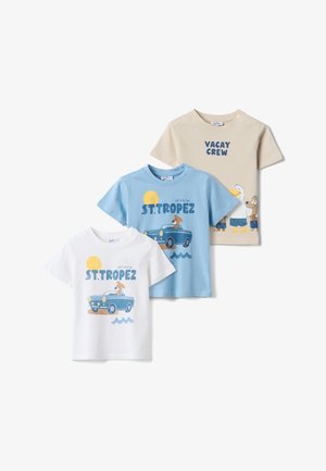 OVS, 3-PACK - T-shirt imprimé - white blue sand
