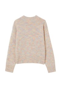 Maglione a pullover in un morbido e leggero tessuto a maglia con un motivo a macchie multicolori. Presenta un classico coltondo e polsini e orlo a coste.