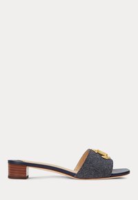 ANCHOR-LOGO CROSS-DYED CANVAS SANDAL - Pantolette hoch - refined navy