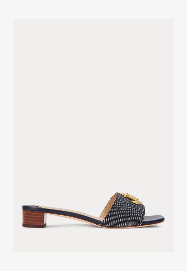 ANCHOR-LOGO CROSS-DYED CANVAS SANDAL - Heeled mules