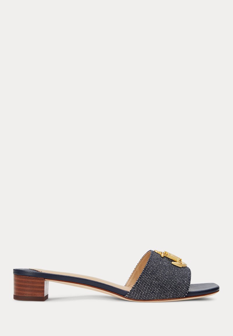 Lauren Ralph Lauren - ANCHOR-LOGO CROSS-DYED CANVAS SANDAL - Sandaler - refined navy, Forstørre