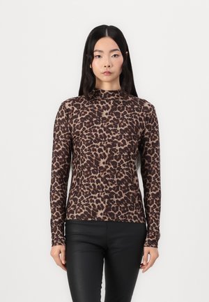 VILA VILEOA ROLLNECK - Langærmet T-shirt - brown