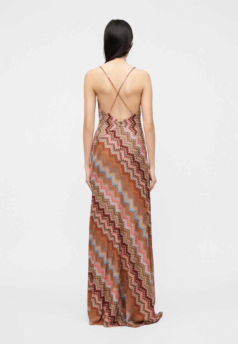 Missoni SLEEVELESS LONG DRESS - Maxi dress - pink and rust  tones/multi-coloured