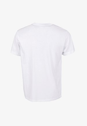 T-shirt en coton blanc uni à manches courtes, présenté de dos, avec un col rond et sans motifs ni logos visibles.
