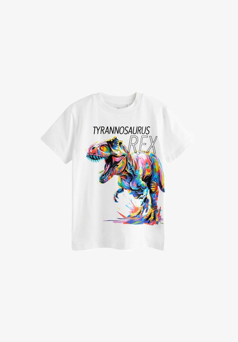 Next SHORT SLEEVE GRAPHIC - REGULAR FIT - Trükipildiga T-särk - white rainbow dino