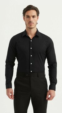 HOMME STRETCH - Chemise classique - noir