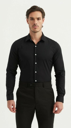 HOMME STRETCH - Chemise classique - noir