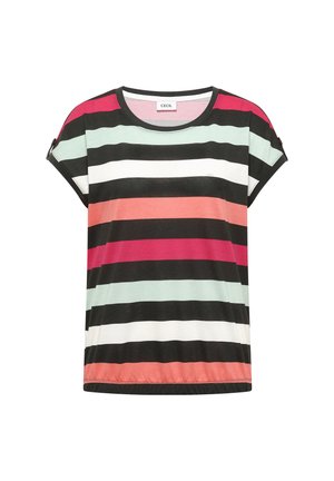 Cecil, T-SHIRT MIT RUNDHALS UND TURN-UP-DETAIL - T-shirt imprimé - raw khaki