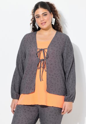 LEOPARD PRINT TIE FRONT - Gilet - graphite grey