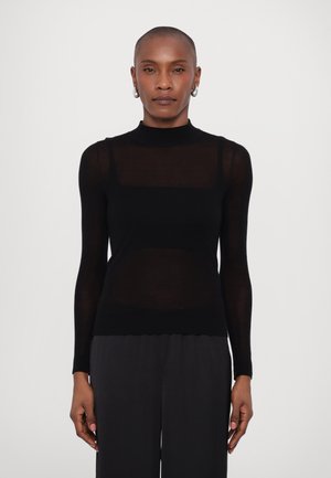 SHEER MOCK  - Long sleeved top - black
