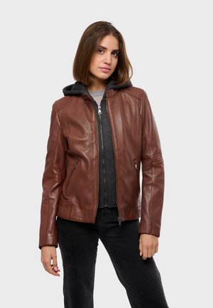 KENDRA - Leren jas - cognac color