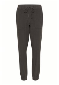 Mörkgrå joggers med elastisk midja, justerbar dragsko och två framfickor med tapered bendesign.