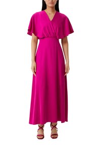 comma MIT DRAPIERUNG UND BEINSCHLITZ - Robe longue - fuchsia