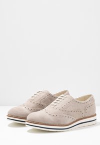 Anna Field LEATHER - Sapatos casuais com atacadores - light grey