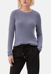 QS Stickad tröja - light blue