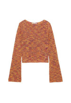 PULL&BEAR, SPACE DYE CUTWORK - JUMPER - Striktrøje - orange
