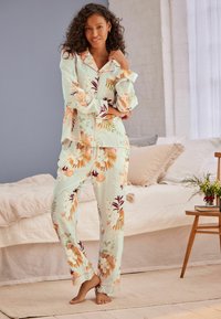 Next WORKS BUTTON THROUGH SET - Pyjamas - green floral
