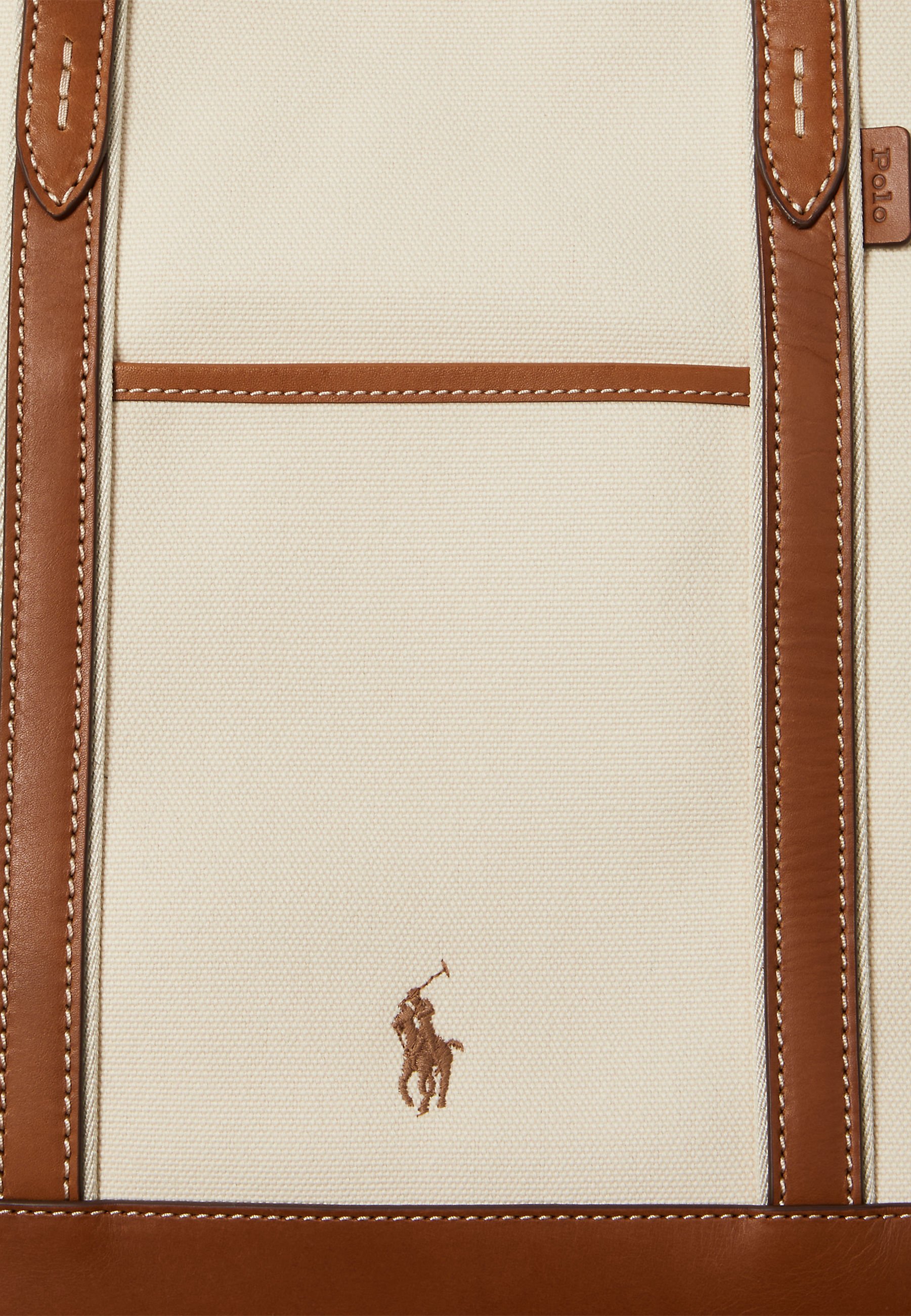 Polo Ralph Lauren LEATHER-TRIM CANVAS MEDIUM SHOPPER TOTE - Tote