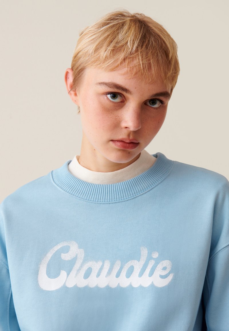 VERTBAUDET Sweat Motif Placé Fille Bleu Ciel 14A - Sweat Fantaisie Confortable
