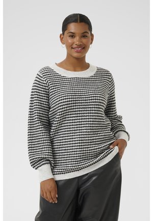 ELIONA - Pullover - light grey m black structure