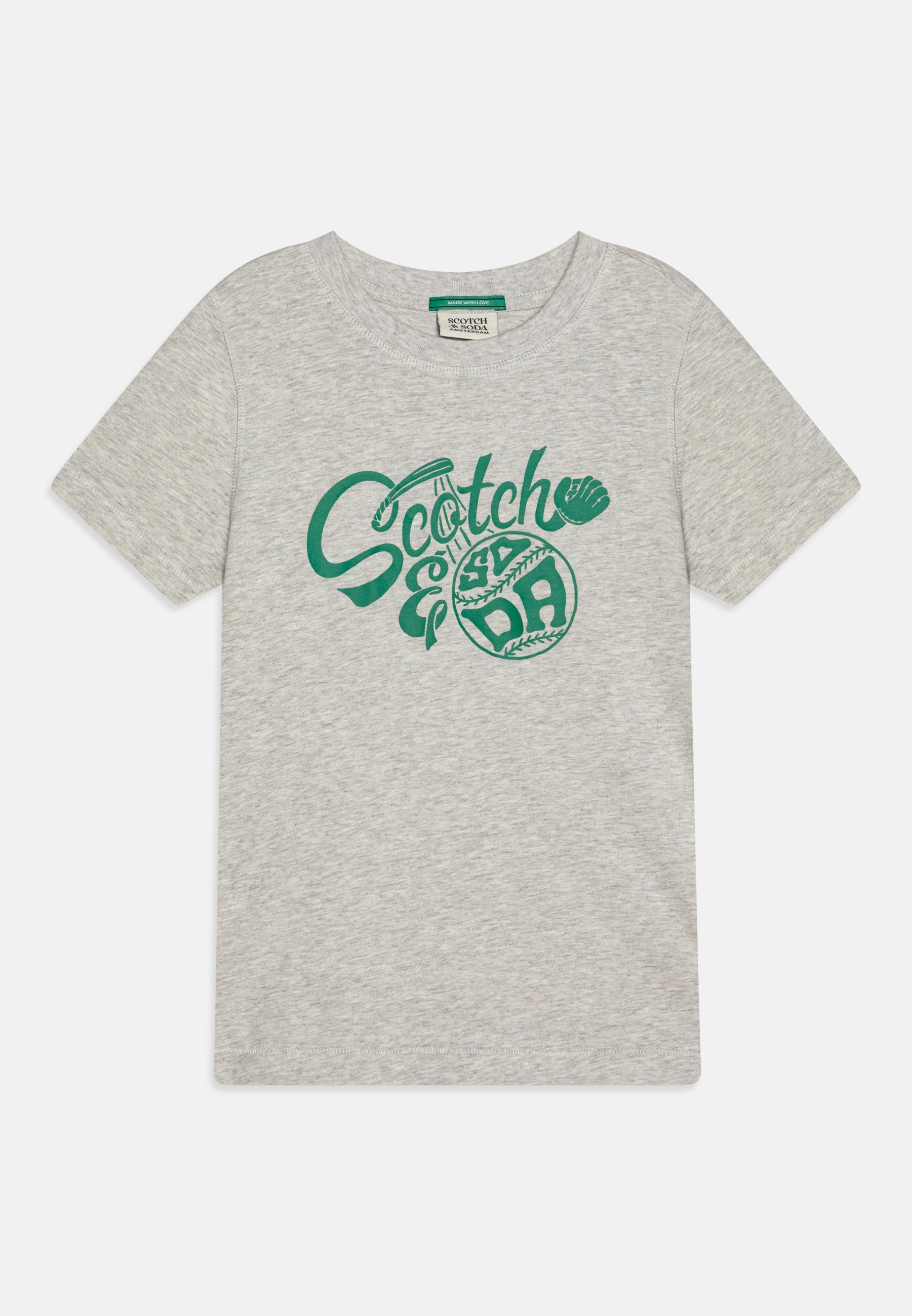 Scotch & Soda Print T-shirt - grey melange/dark grey - Zalando.co.uk