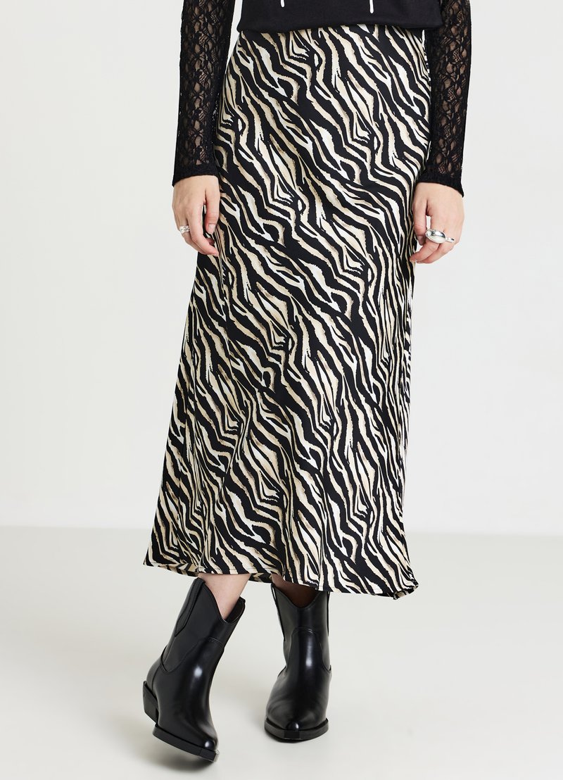 Calliope LUNGA FANTASIA ANIMALIER - Jupe trapèze - var ultrablack