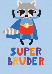 watapparel WASCHBÄR SUPERBRUDER - T-Shirt print - blue soul
