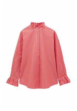 REGULAR FIT - MAE  FRILL NECK  - Skjortebluser - pink red stripe