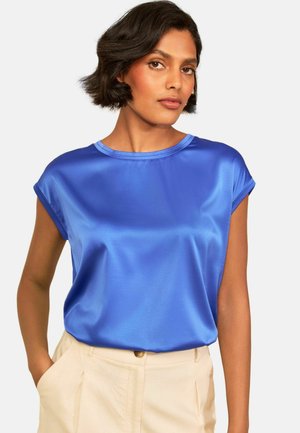 Love & Roses, REGULAR FIT - SATIN FRONT JERSEY T-SHIRT . - Základné tričko - blue