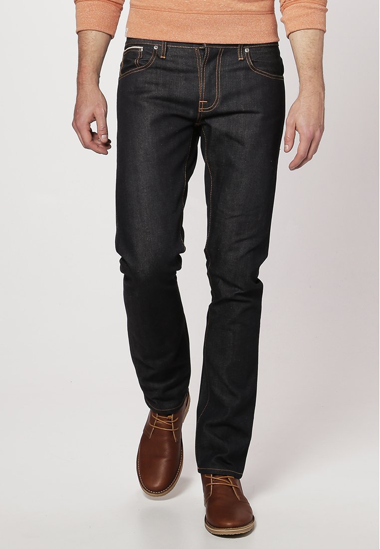 Nudie Jeans GRIM TIM - Slim fit jeans - Dry Selvage/Donkerblauw - Zalando.nl