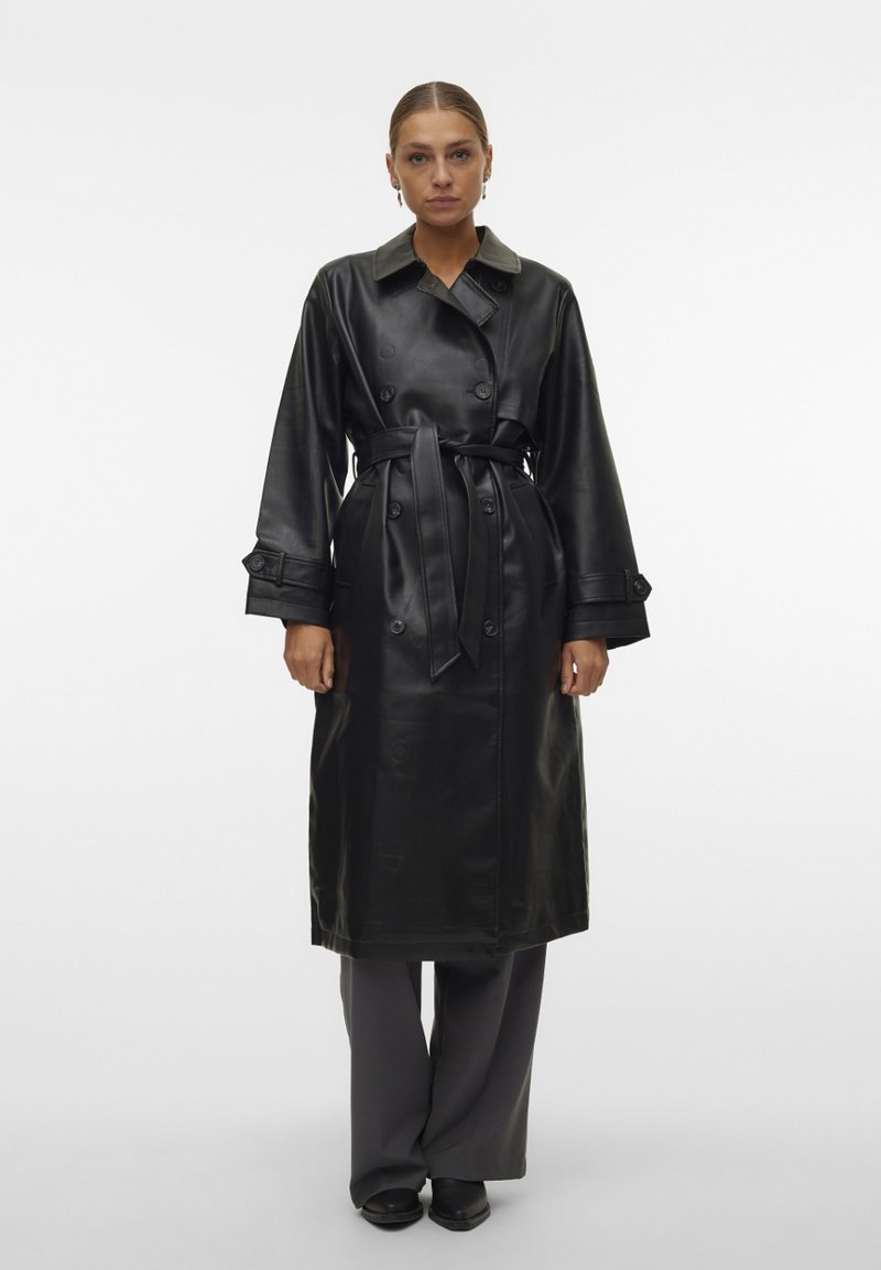 Vero Moda VMAMALIE LONG - Trenchcoat - black