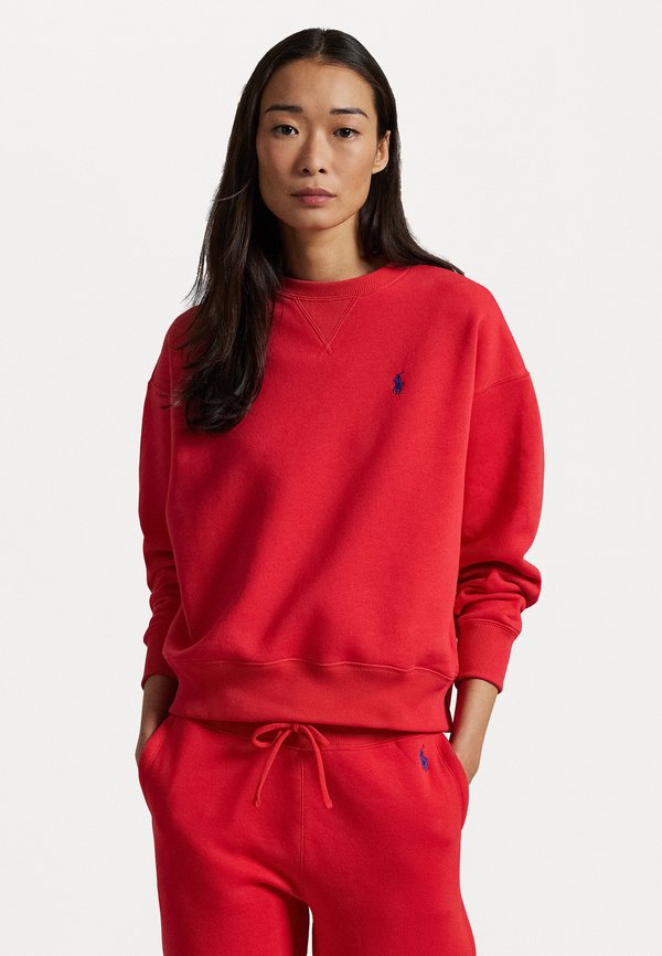 FLEECE CREWNECK PULLOVER - Sweatshirt - bright hibiscus