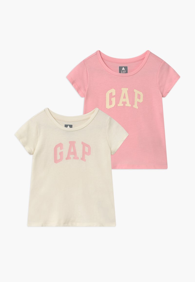 GAP - TODDLER GIRL LOGO 2 PACK - Potiskana majica - light shell/pink, Povečajte